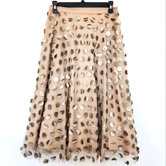 Anthropologie Dresses & Skirts - NWOT Eva Franco Anthropologie Gold Shimmer Spot Skirt